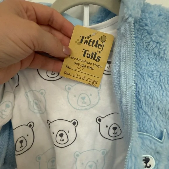 Tattle Tails Blue Bear Jacket and Onesie Set - Picture 3 of 7
